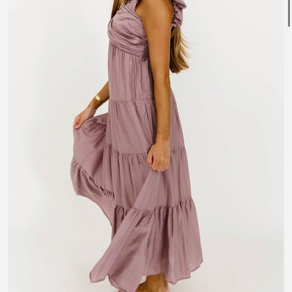 Yvonne Tiered Maxi Dress in Dusty Lavender | Worth Collective